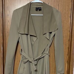 Windsor Beige Draped Trench Coat